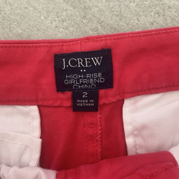 J Crew High Rise Girlfriend Chin Pants Womens Size 2 Red Style - Picture 2 of 5